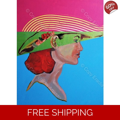 Cowgirl sunny day 527 Acrylic on Stretched Canvas Board.